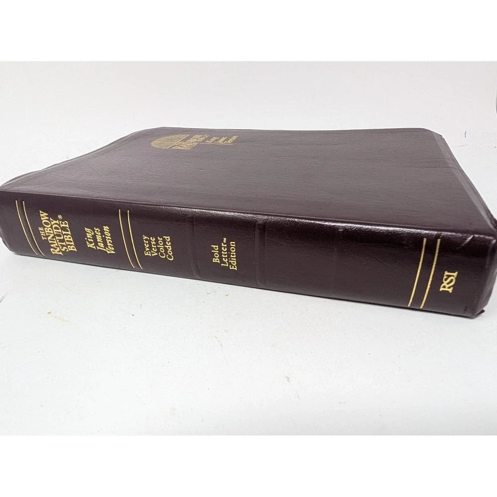 Vintage 1996 Rainbow Study Bible KJV Burgundy Hardcover Rainbow Studies RSI